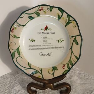 Paula Deen Home For The Holidays "Hot Mocha Float" Recipe Plate